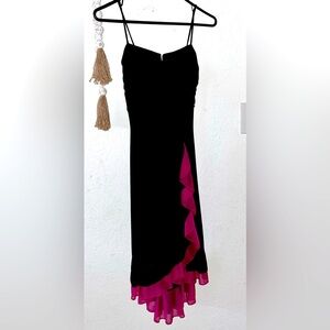 Ruby Rox- Elegant Black and Pink Women's Dress